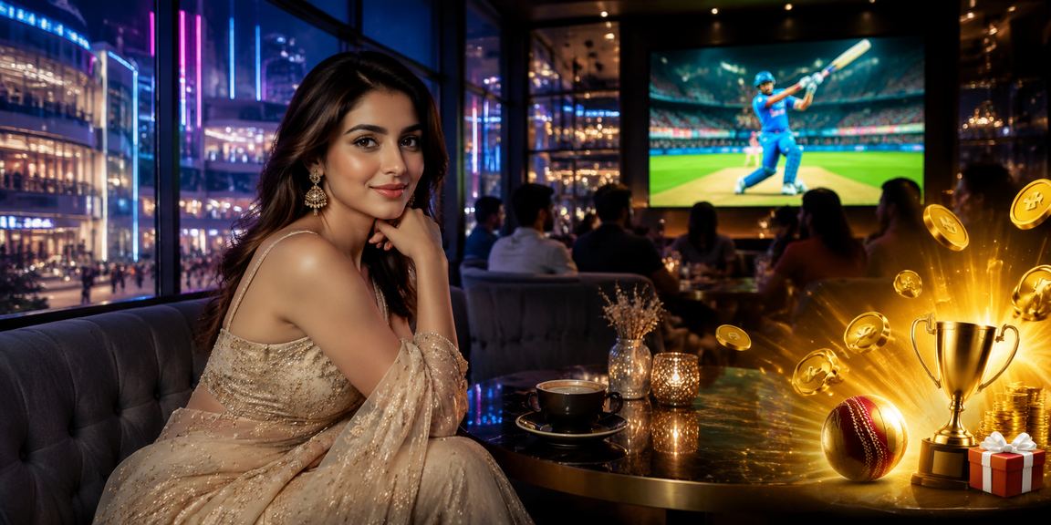 Indian Bollywood themed cricket betting ambiance