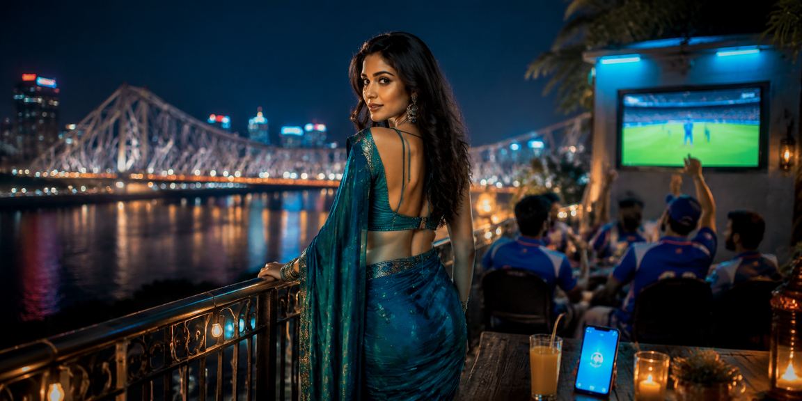 Cricket betting in Kolkata with traditional dress ambiance